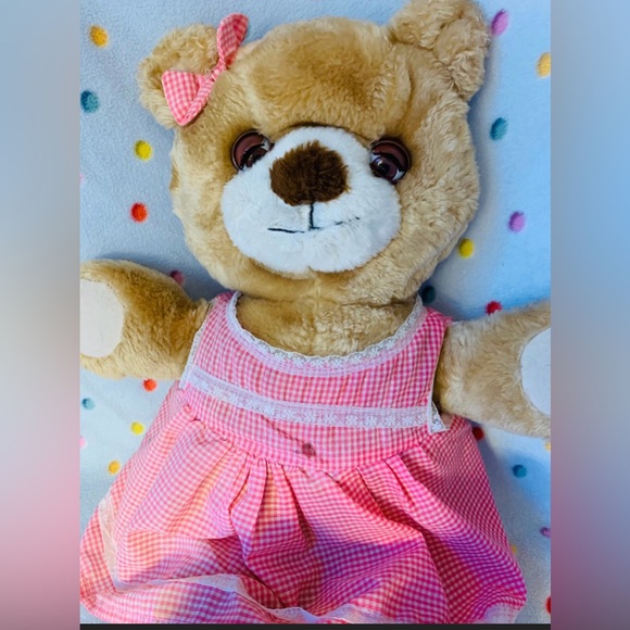 Vintage Bijou Enterprises Girl Teddy Bear Plush 80s Stuffed Animal Sleepy Eyes - Picture 4 of 7